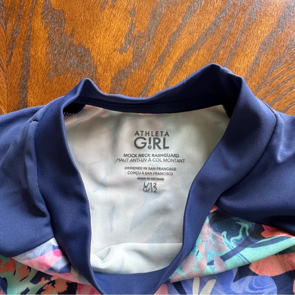 Athleta Blue Rashguard Swim Top - Picture 7 of 13